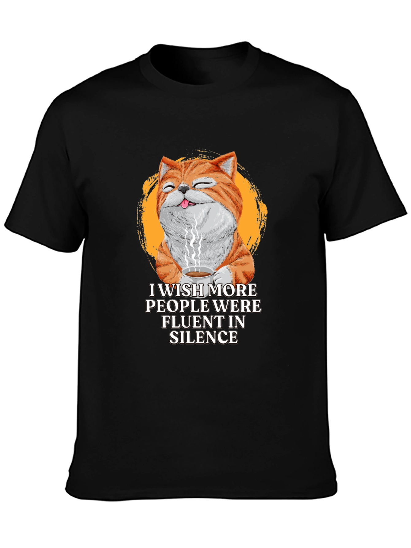 Fluent Silence Cat Graphic T-Shirt