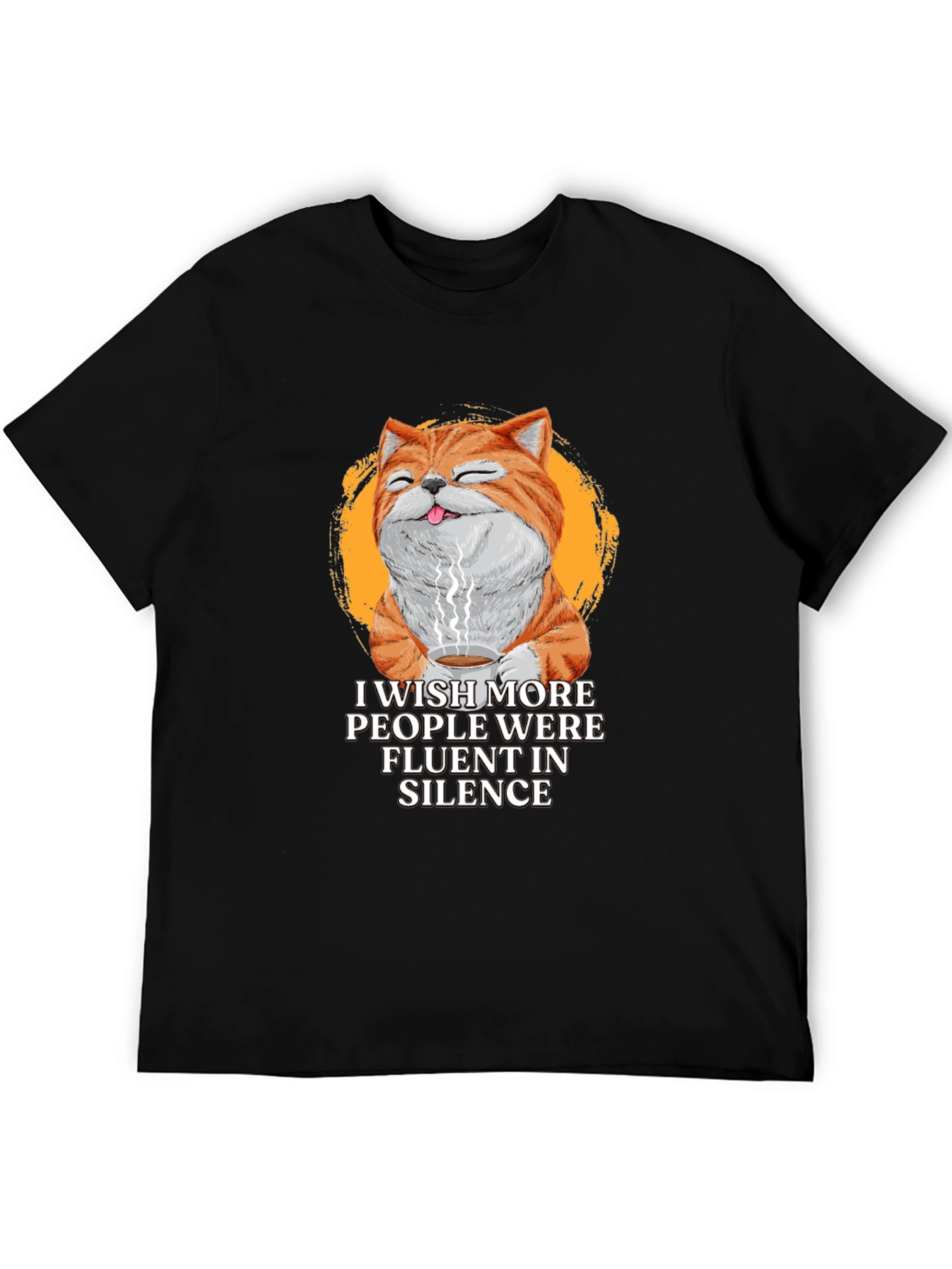 Fluent Silence Cat Graphic T-Shirt