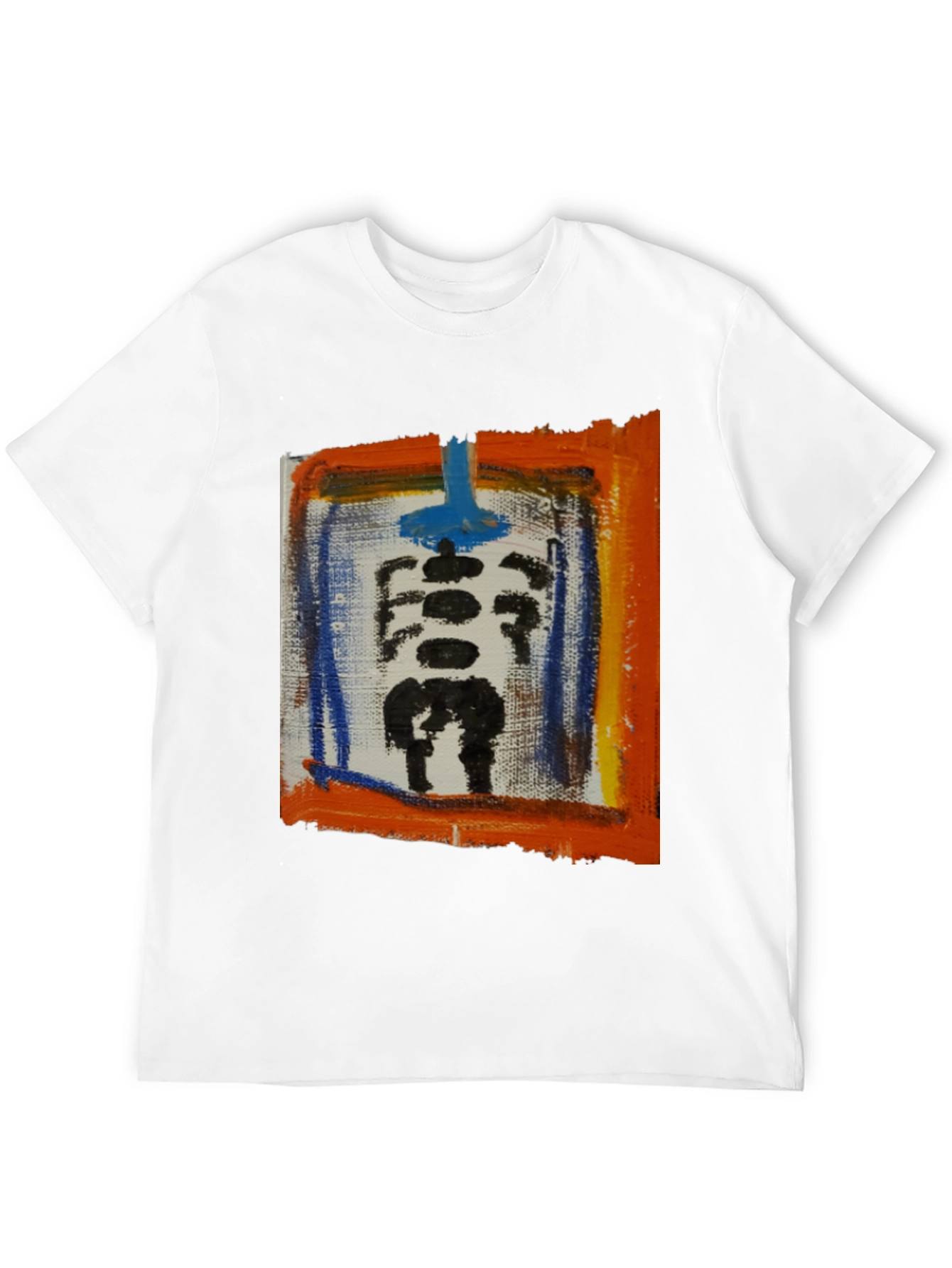 Abstract Skeleton Graphic Print Black T-Shirt