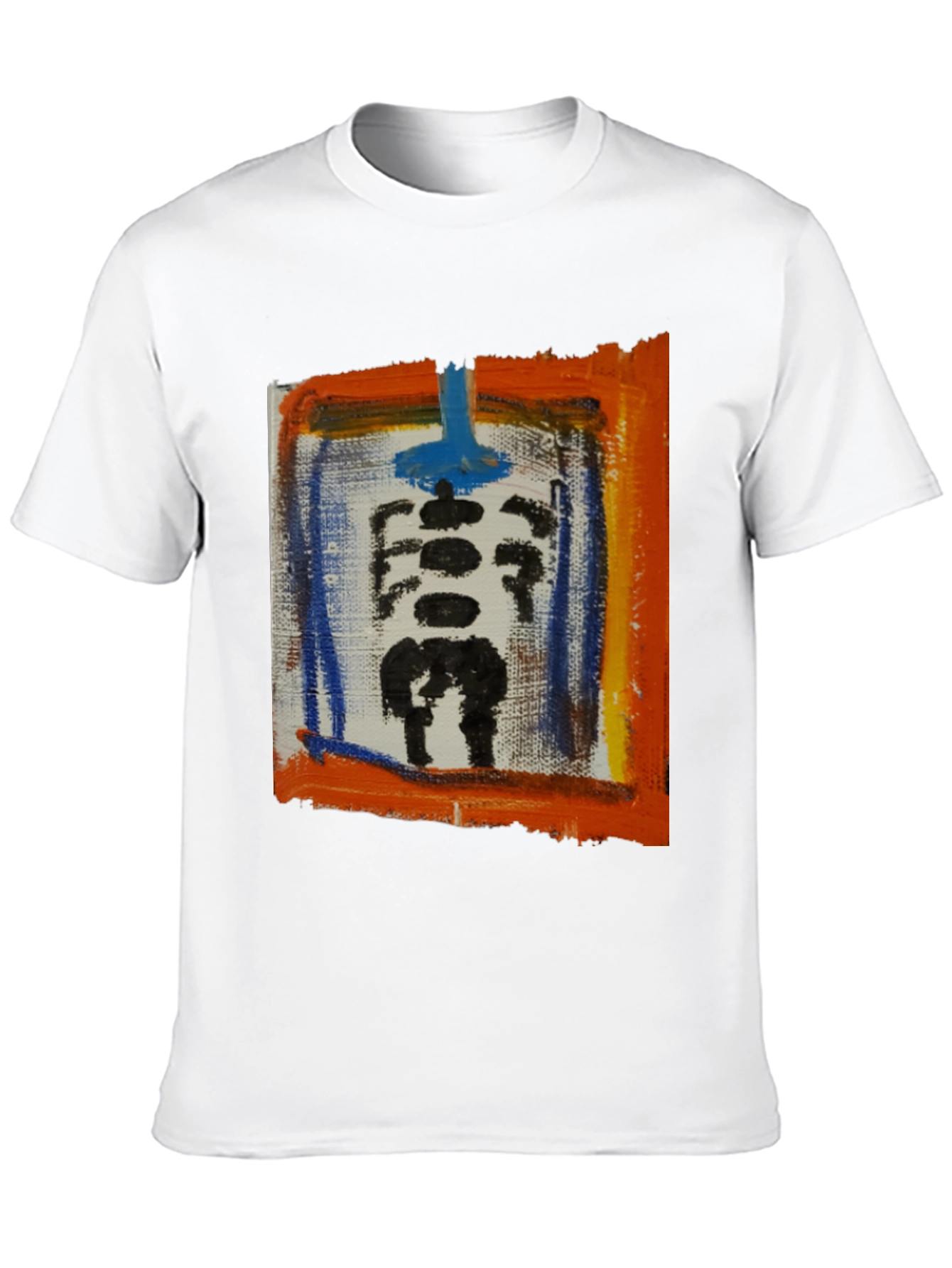 Abstract Skeleton Graphic Print Black T-Shirt