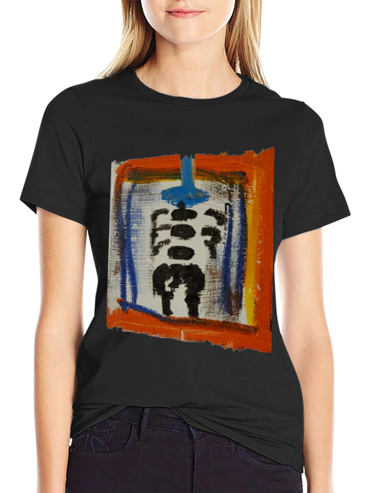 Abstract Skeleton Graphic Print Black T-Shirt
