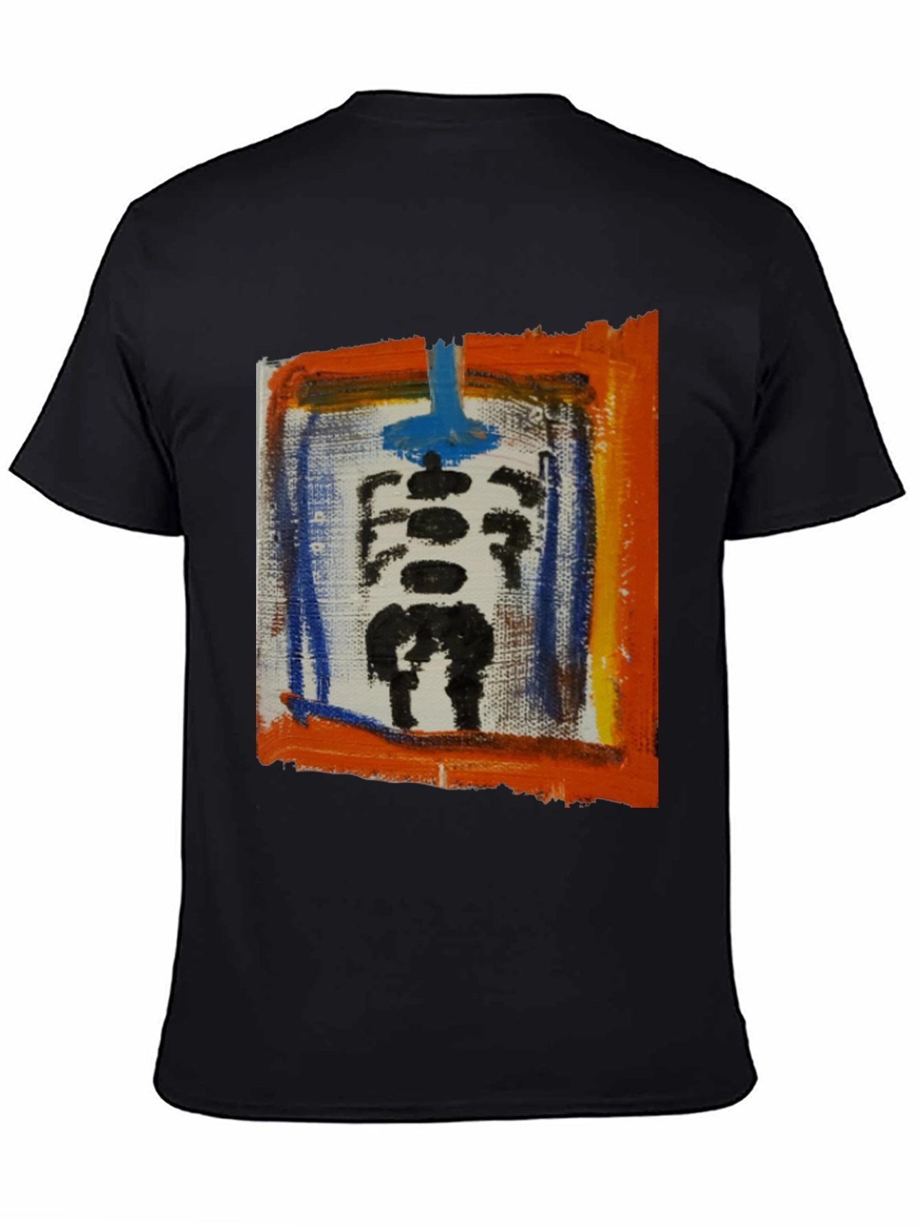 Abstract Skeleton Graphic Print Black T-Shirt