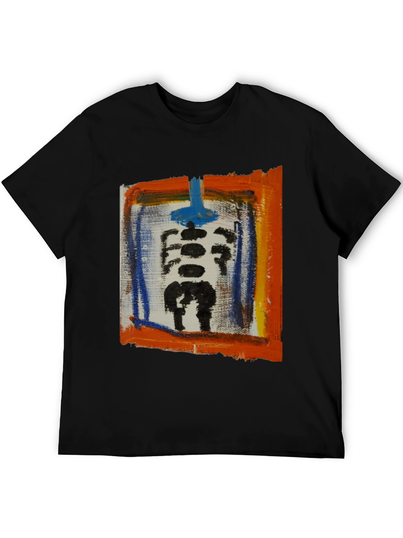Abstract Skeleton Graphic Print Black T-Shirt