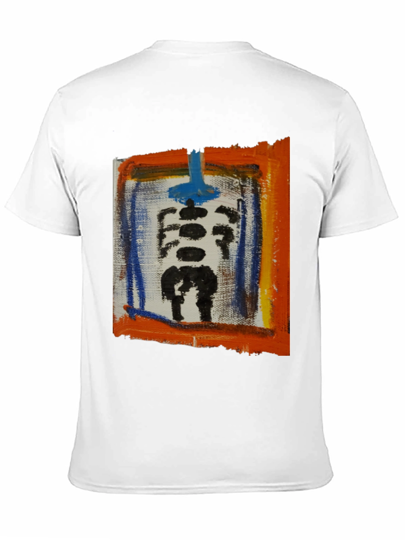 Abstract Skeleton Graphic Print Black T-Shirt