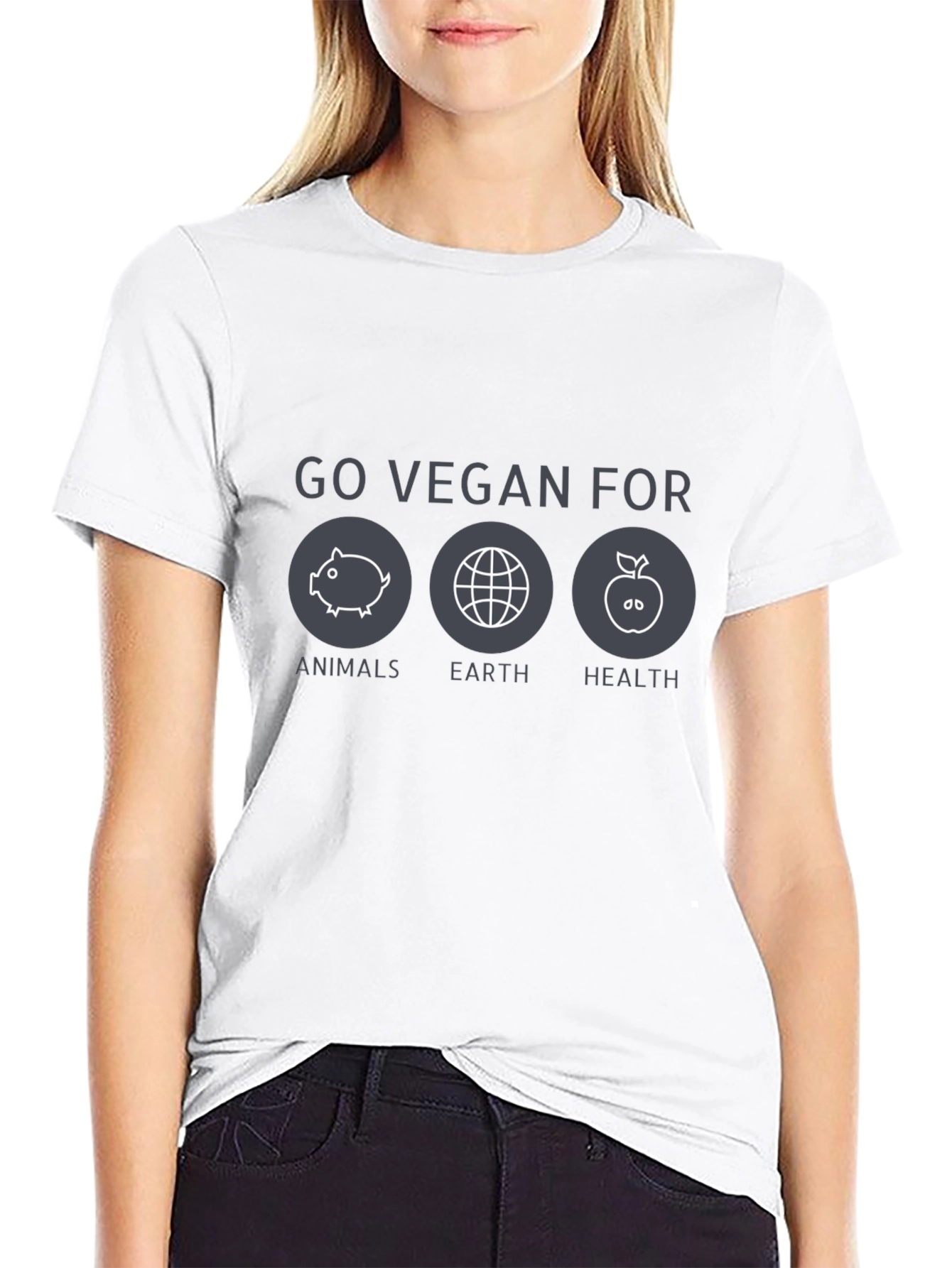 Go Vegan For Animals Earth Health T-Shirt