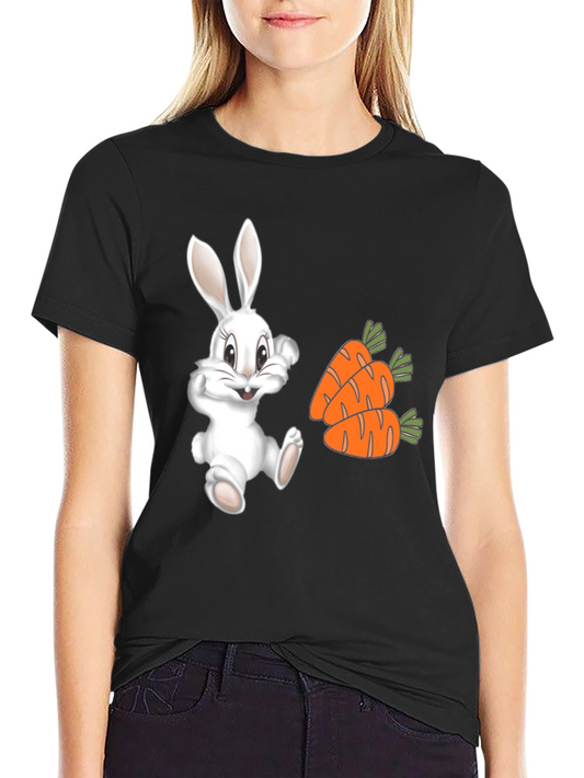 Cute Bunny and Carrot Graphic Tee