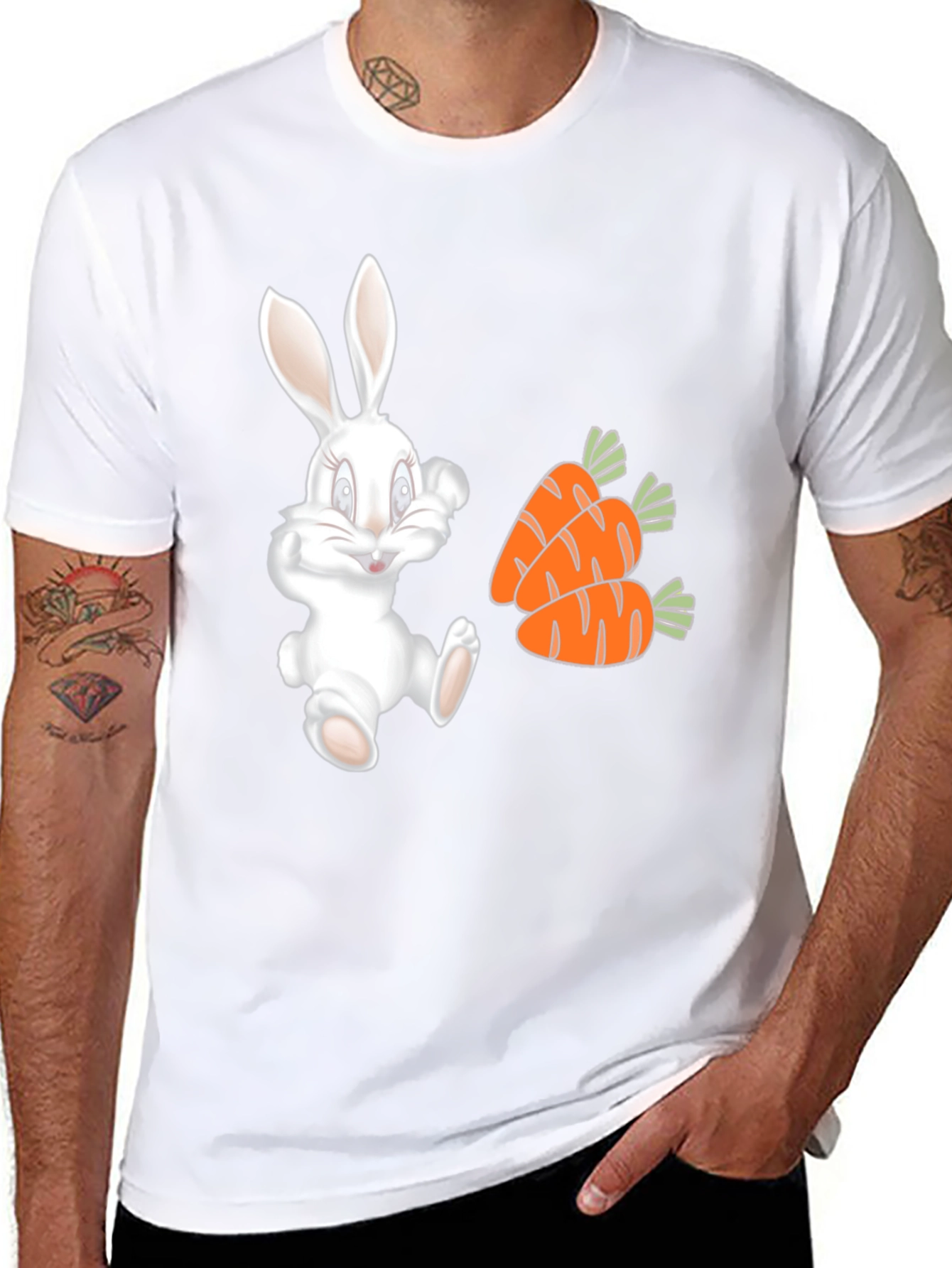 Cute Bunny and Carrot Graphic Tee
