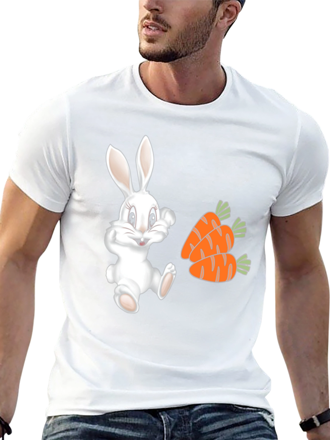 Cute Bunny and Carrot Graphic Tee
