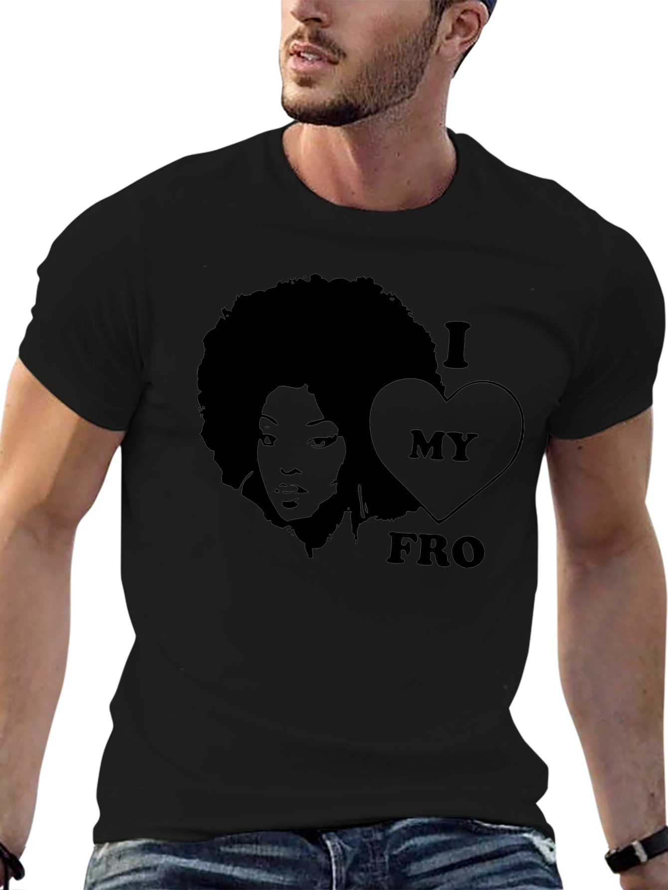 I Love My Fro T-Shirt Black Graphic Tee