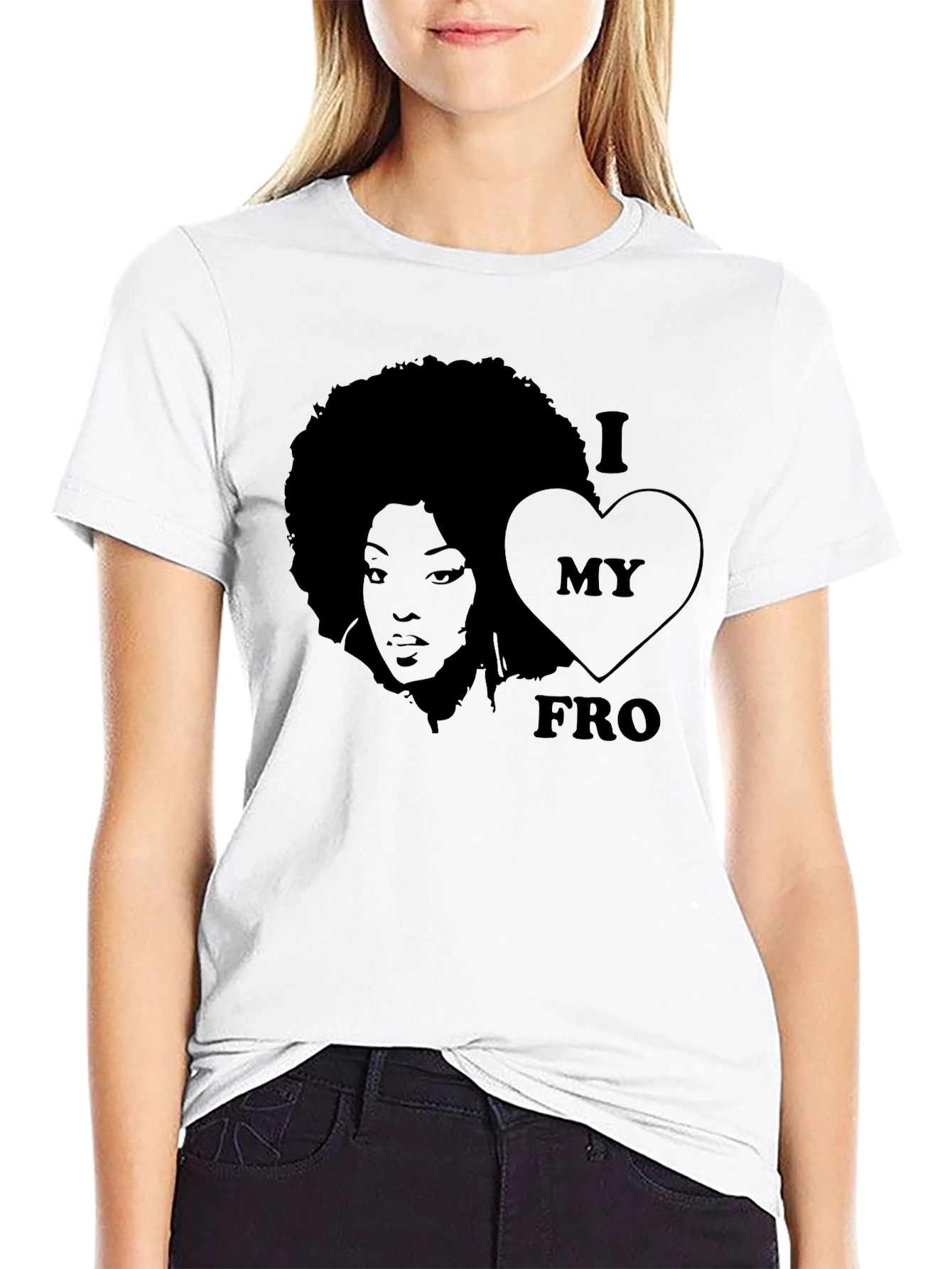 I Love My Fro T-Shirt Black Graphic Tee
