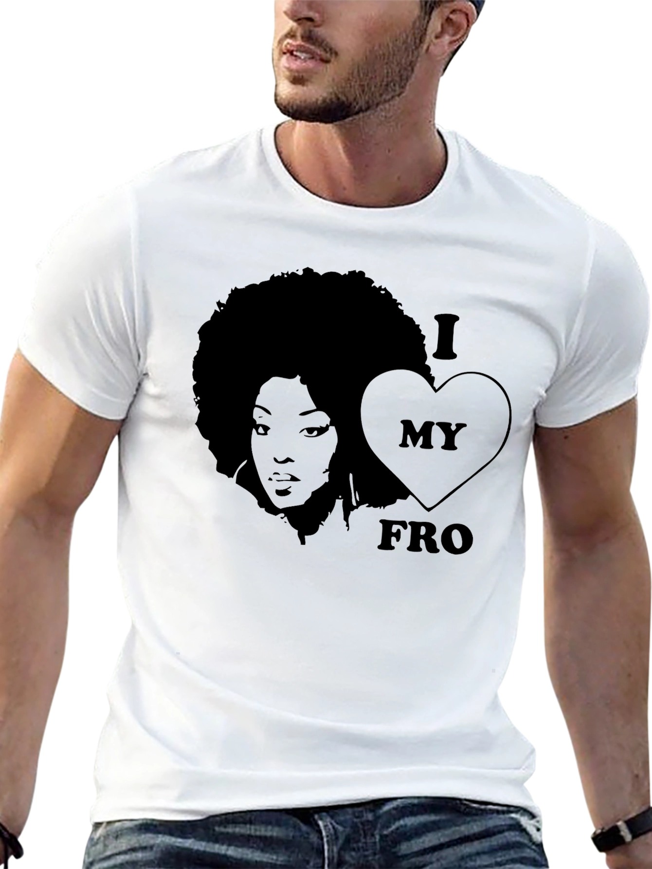 I Love My Fro T-Shirt Black Graphic Tee
