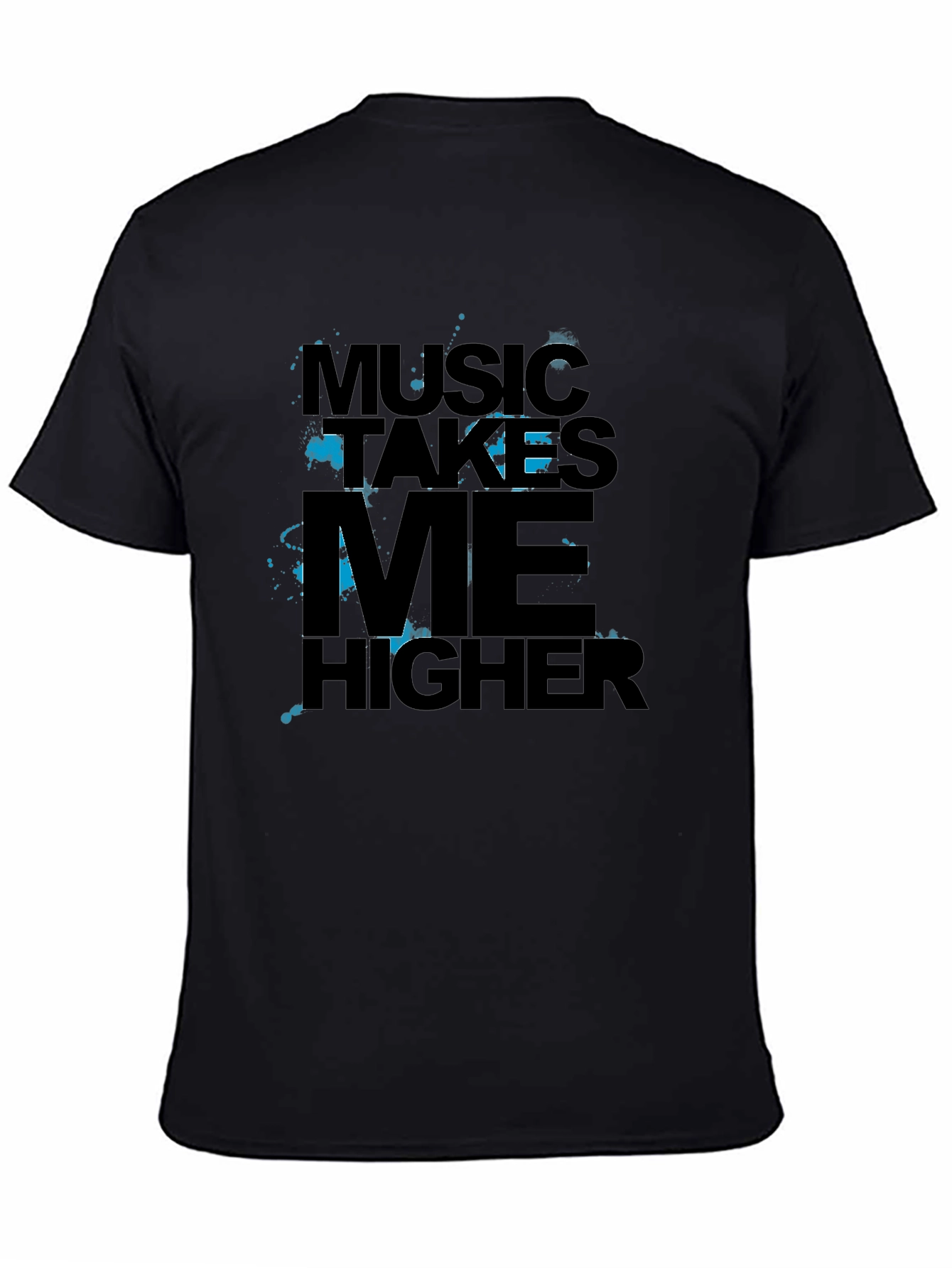 Music Takes Me Higher Black Graphic Tee