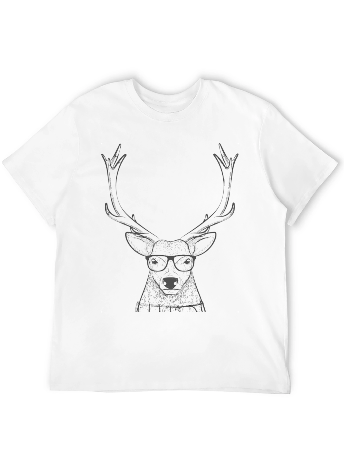 Hipster Deer Graphic Tee - Unisex Black T-Shirt