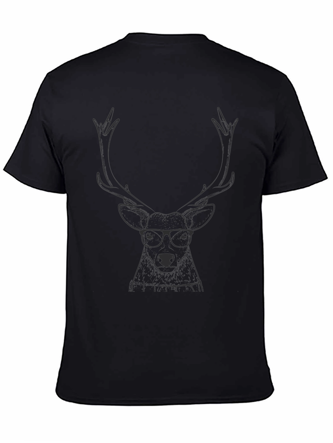Hipster Deer Graphic Tee - Unisex Black T-Shirt