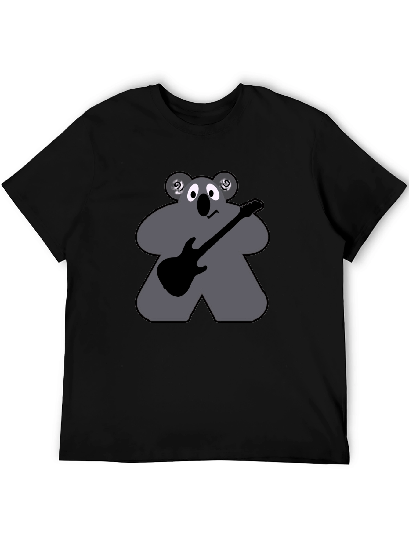 Koala Guitarist T-Shirt - Black Cotton Tee