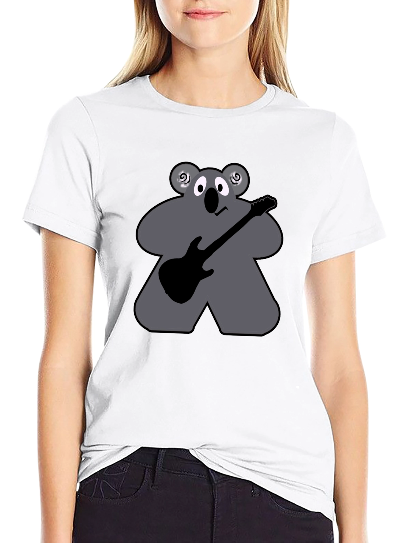 Koala Guitarist T-Shirt - Black Cotton Tee