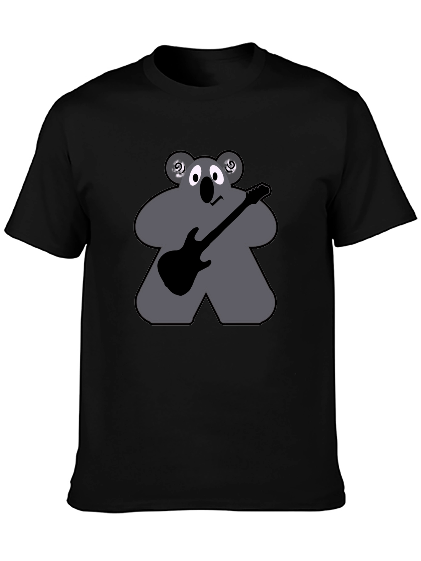 Koala Guitarist T-Shirt - Black Cotton Tee
