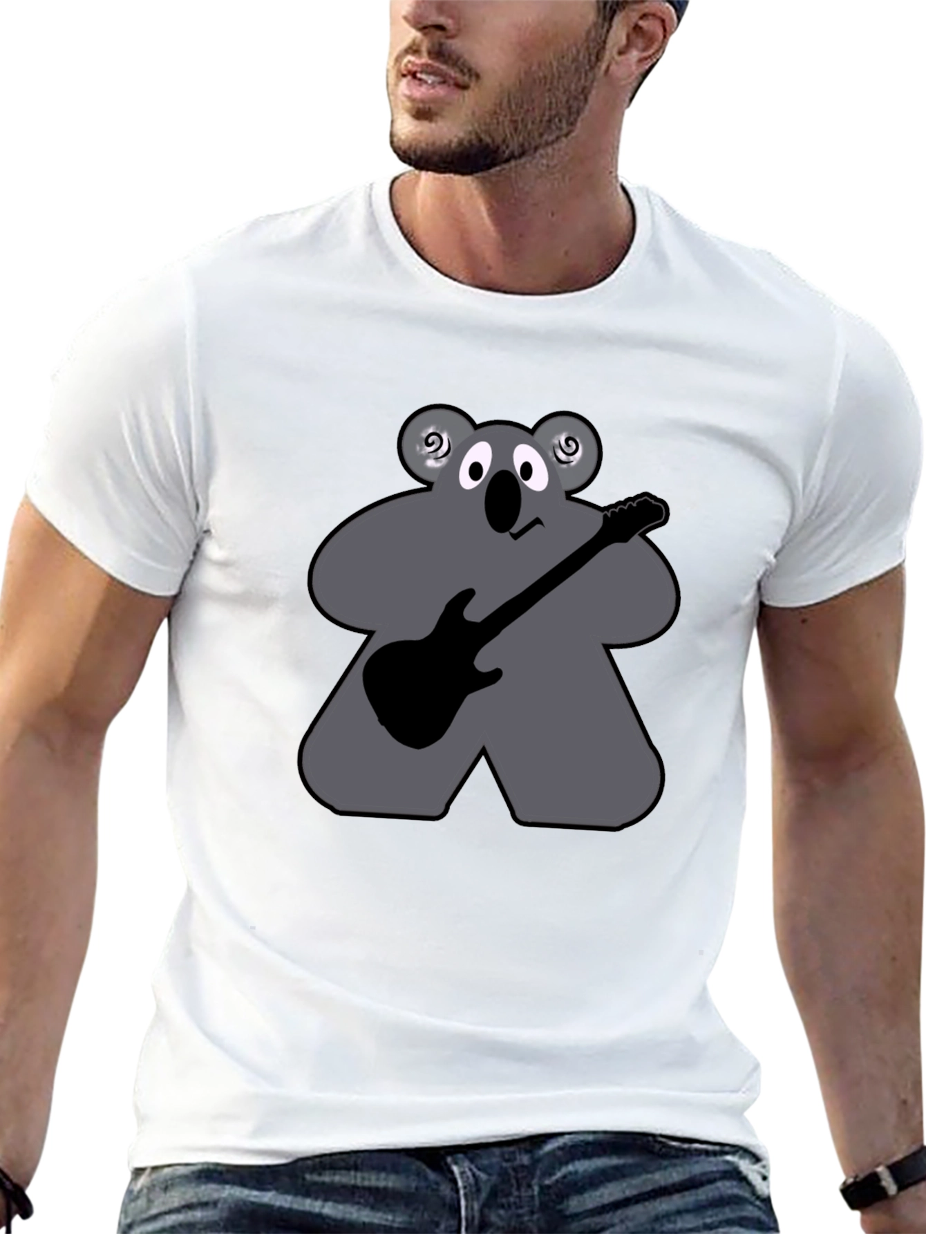 Koala Guitarist T-Shirt - Black Cotton Tee
