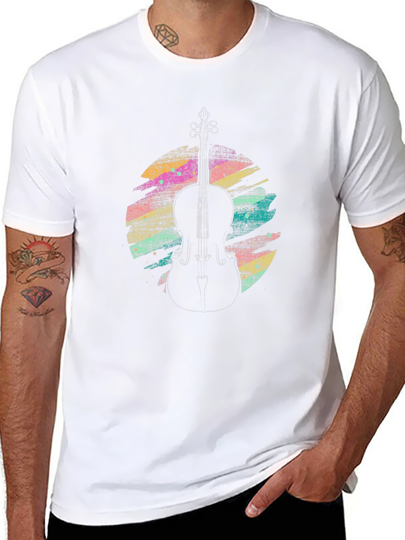 Cello Art Mens Black T-Shirt