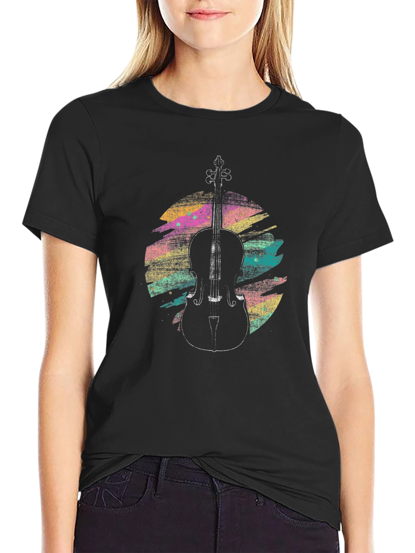 Cello Art Mens Black T-Shirt
