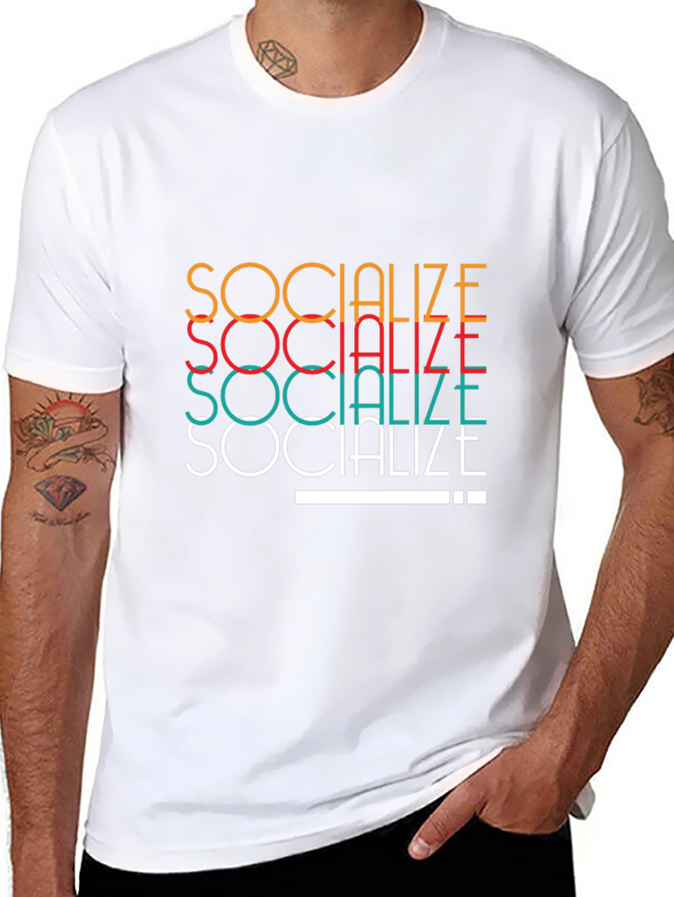 Socialize Graphic Tee - Trendy Cotton T-Shirt