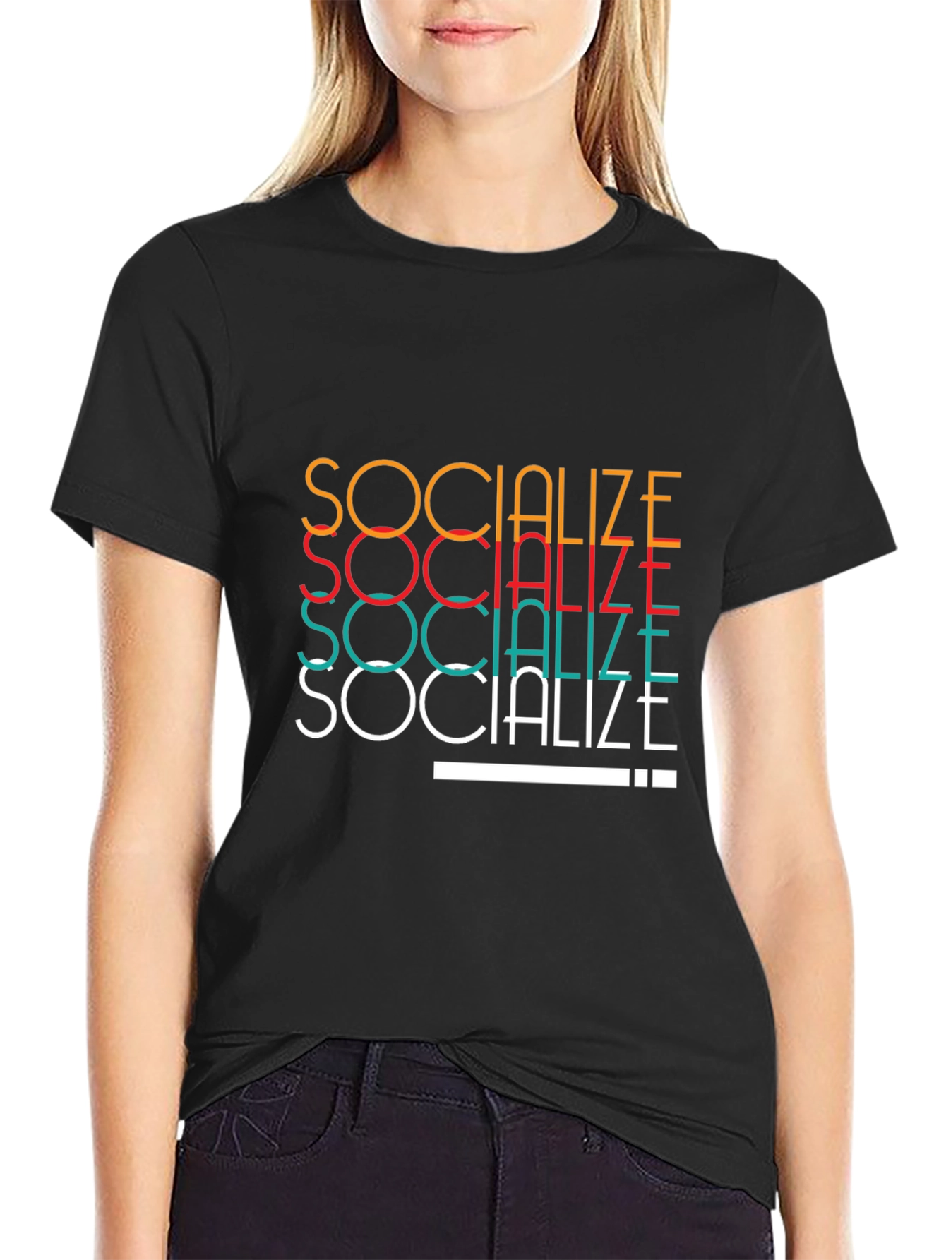 Socialize Graphic Tee - Trendy Cotton T-Shirt
