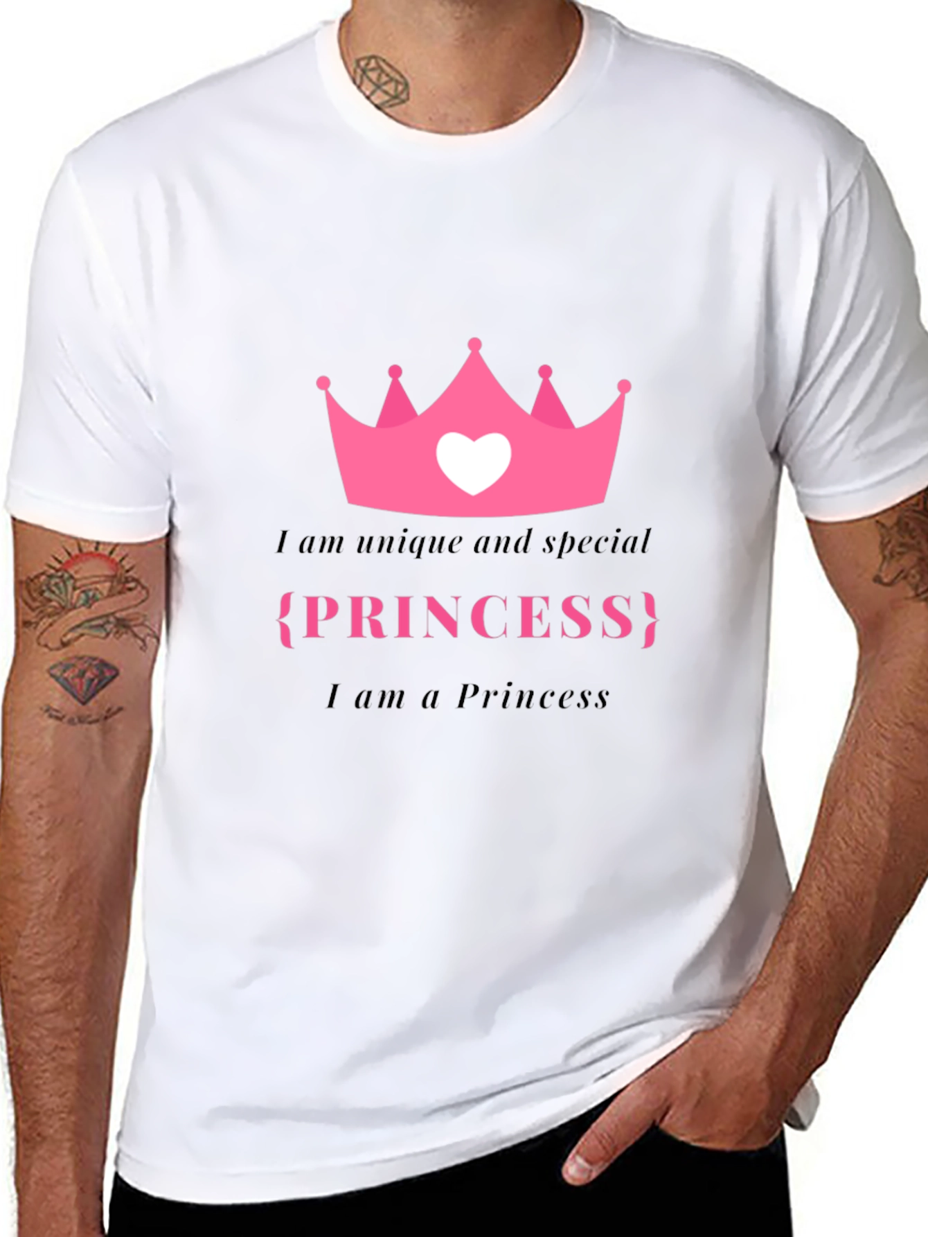 Unique Princess Graphic Tee - Black