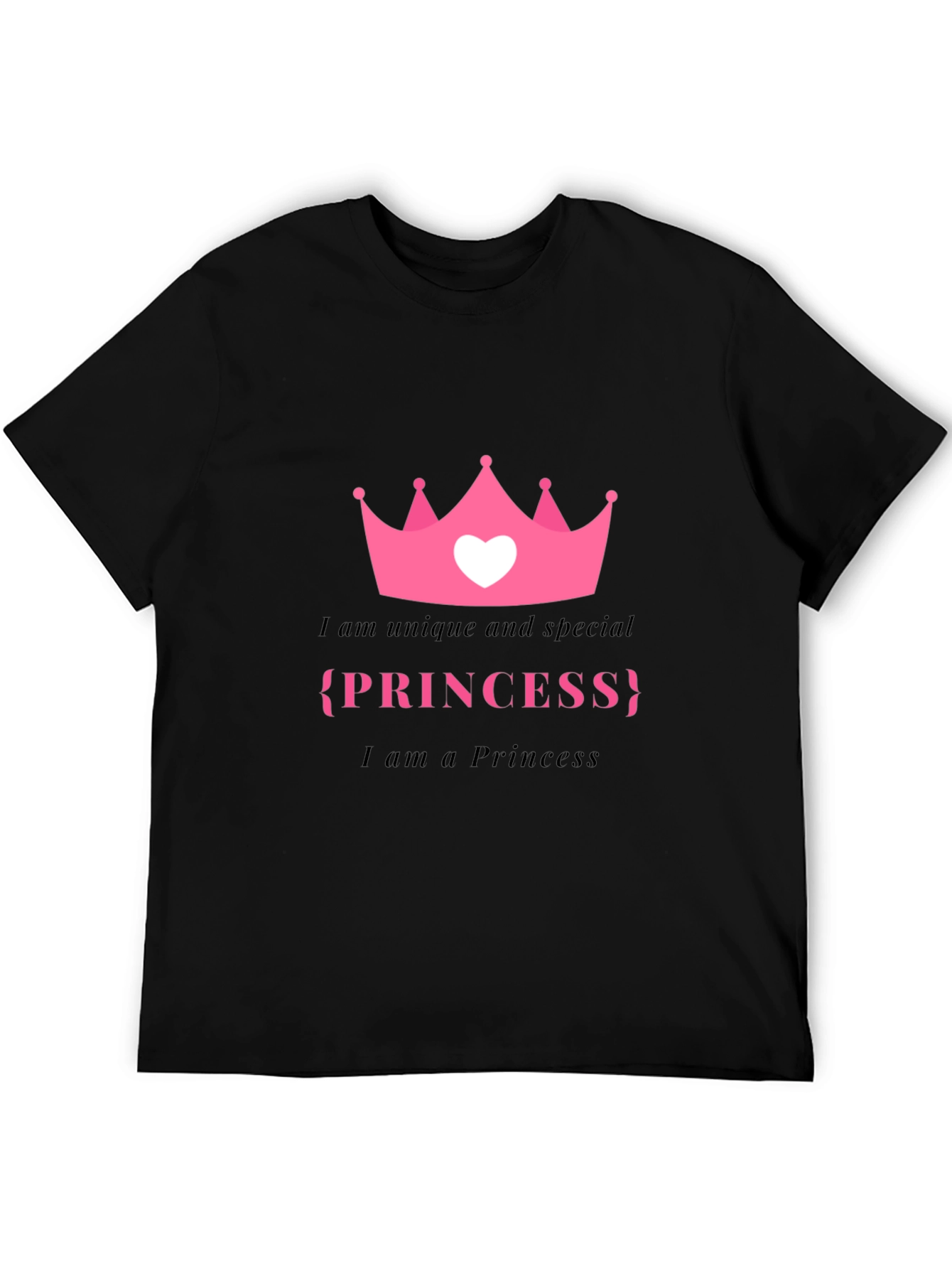 Unique Princess Graphic Tee - Black