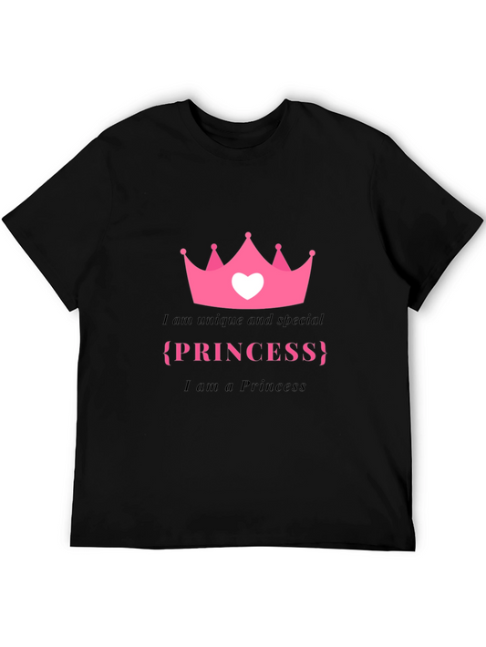 Unique Princess Graphic Tee - Black