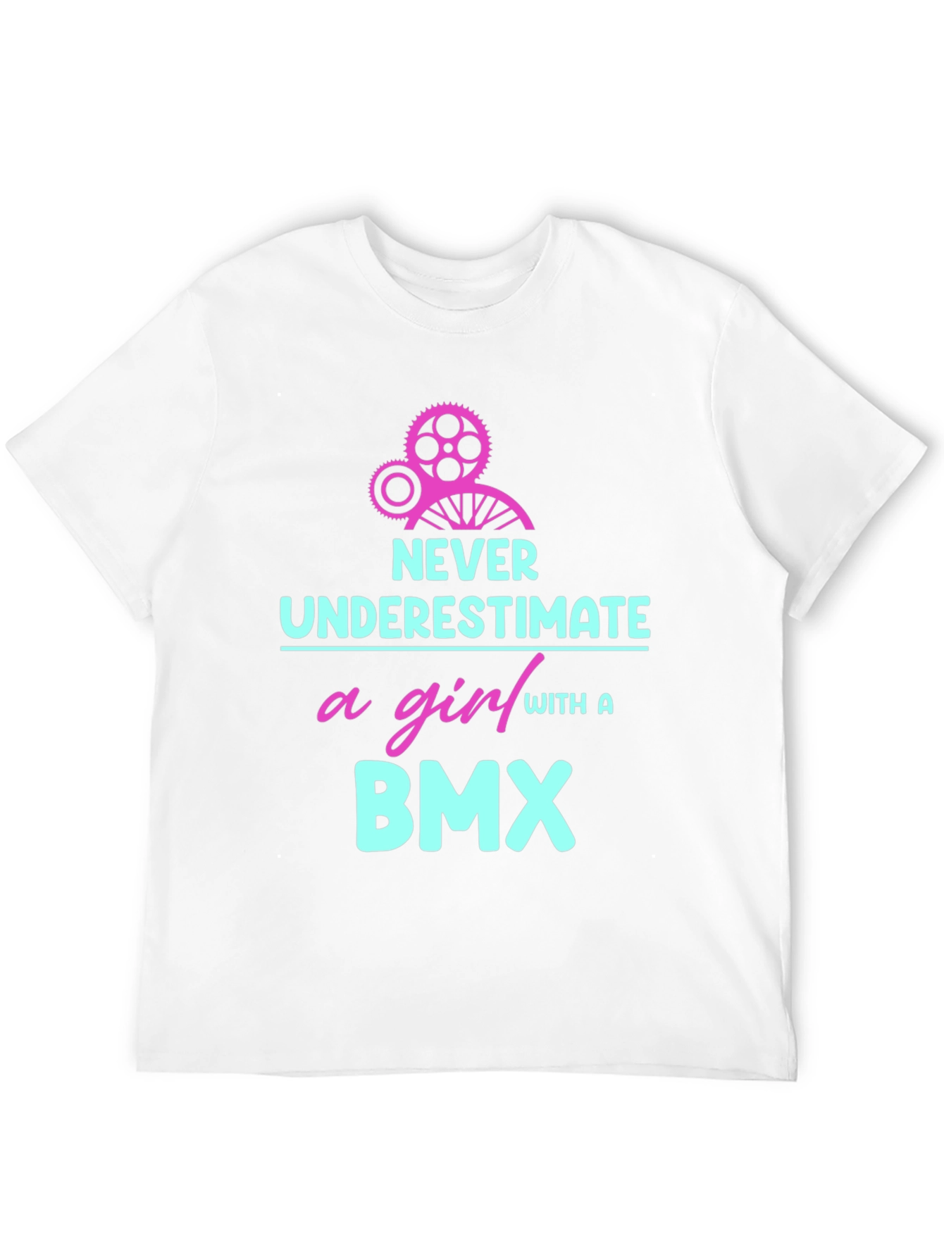 Never Underestimate a Girl With a BMX T-Shirt