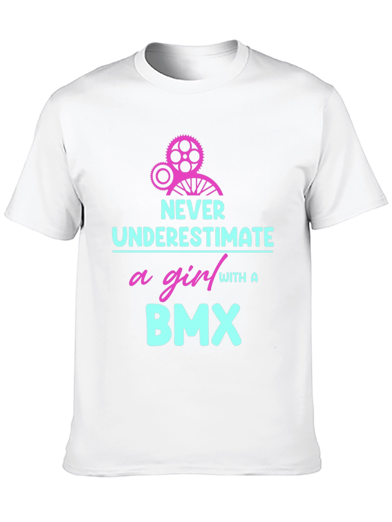 Never Underestimate a Girl With a BMX T-Shirt