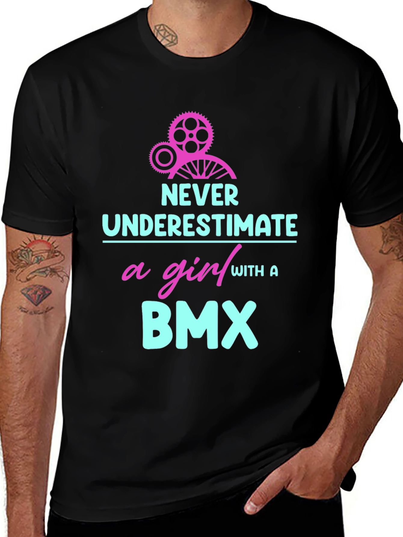 Never Underestimate a Girl With a BMX T-Shirt