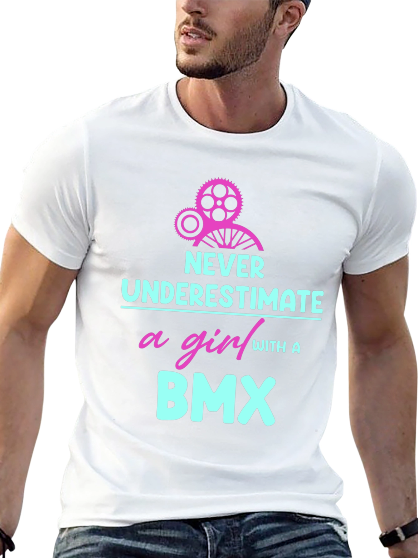 Never Underestimate a Girl With a BMX T-Shirt