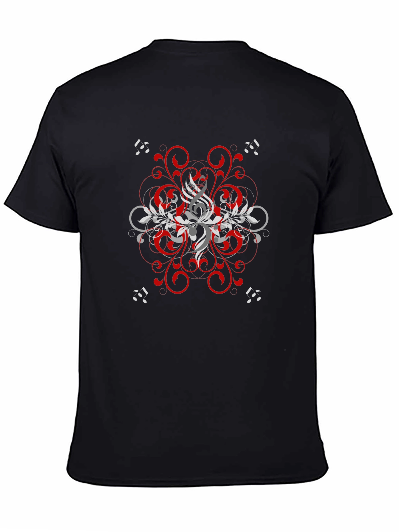 Stylish Black Tee with Abstract Graphic Design