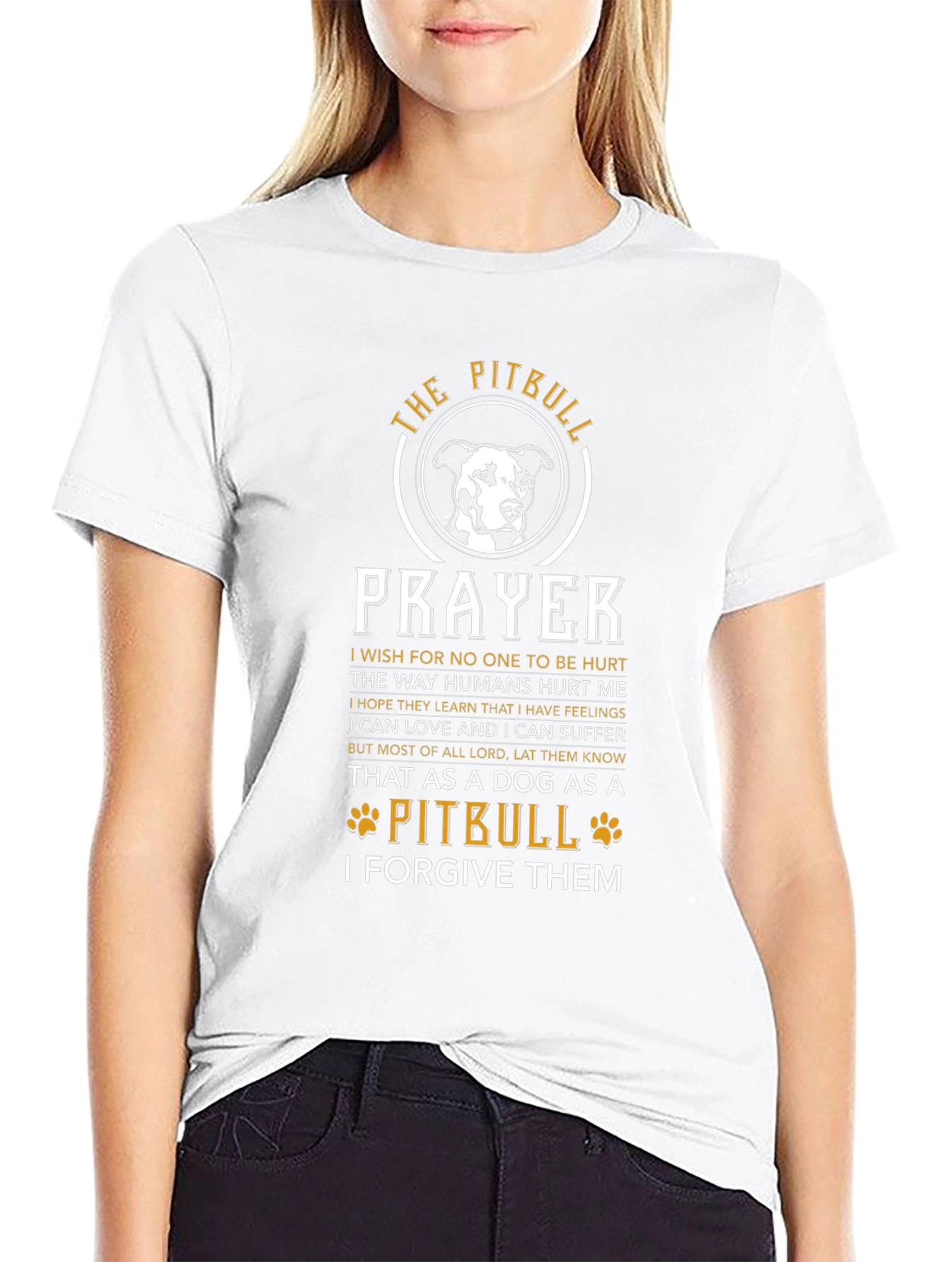 Pitbull Prayer Black Graphic T-Shirt