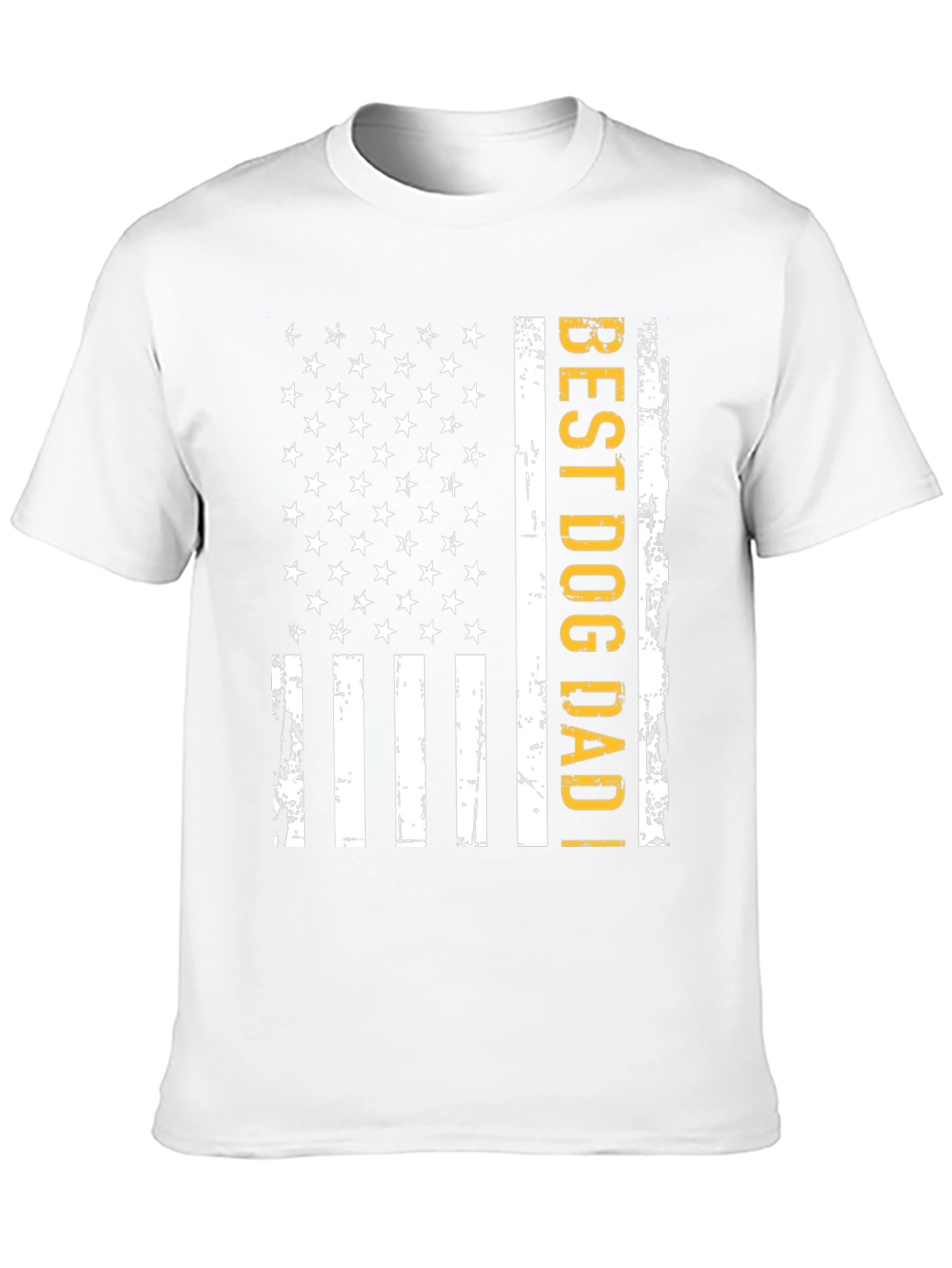 Best Dog Dad American Flag Graphic Tee - Black