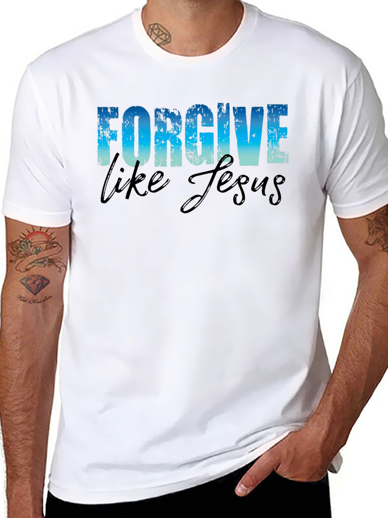 Forgive Like Jesus Black Graphic T-Shirt