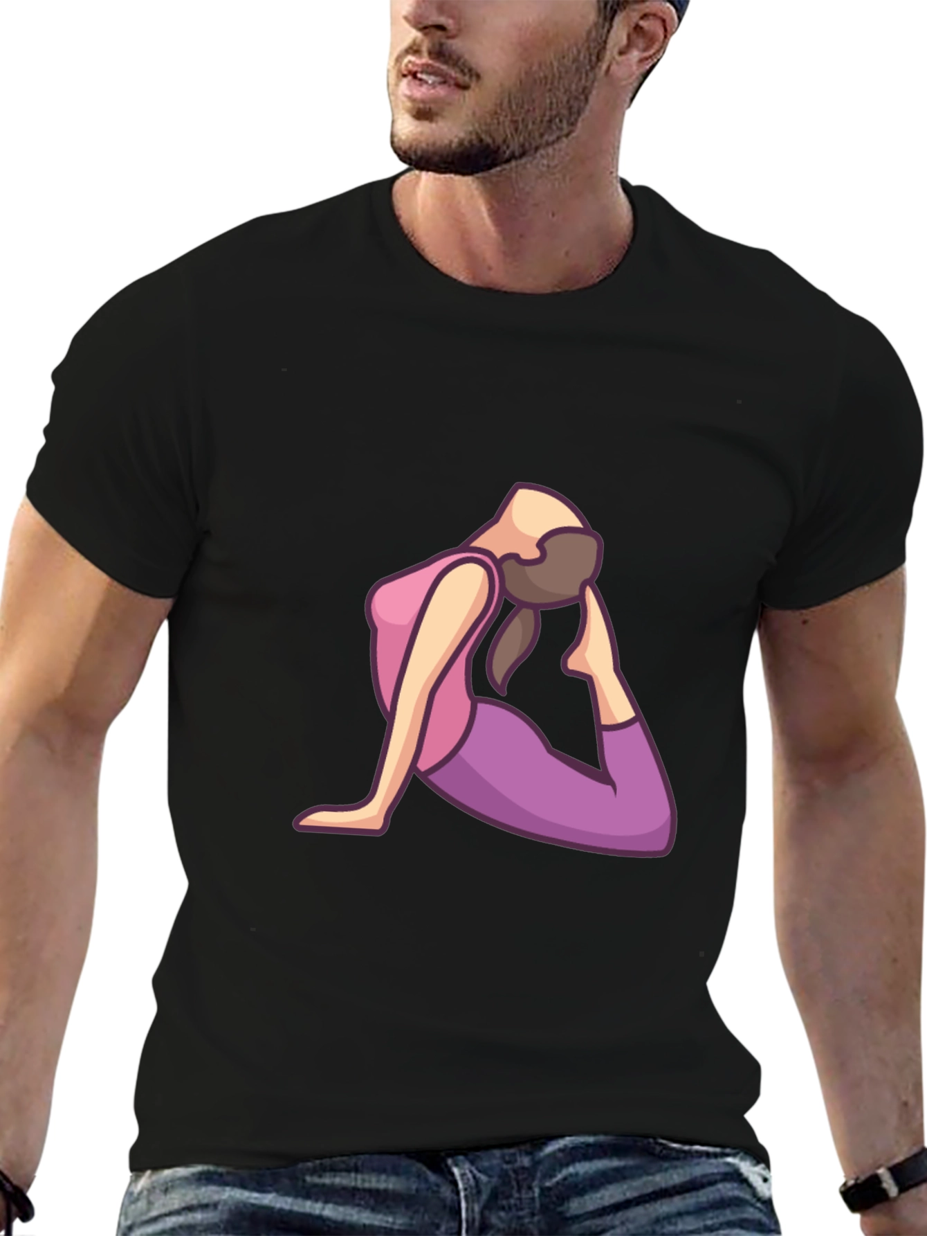 Yoga Pose Graphic Print Mens T-Shirt