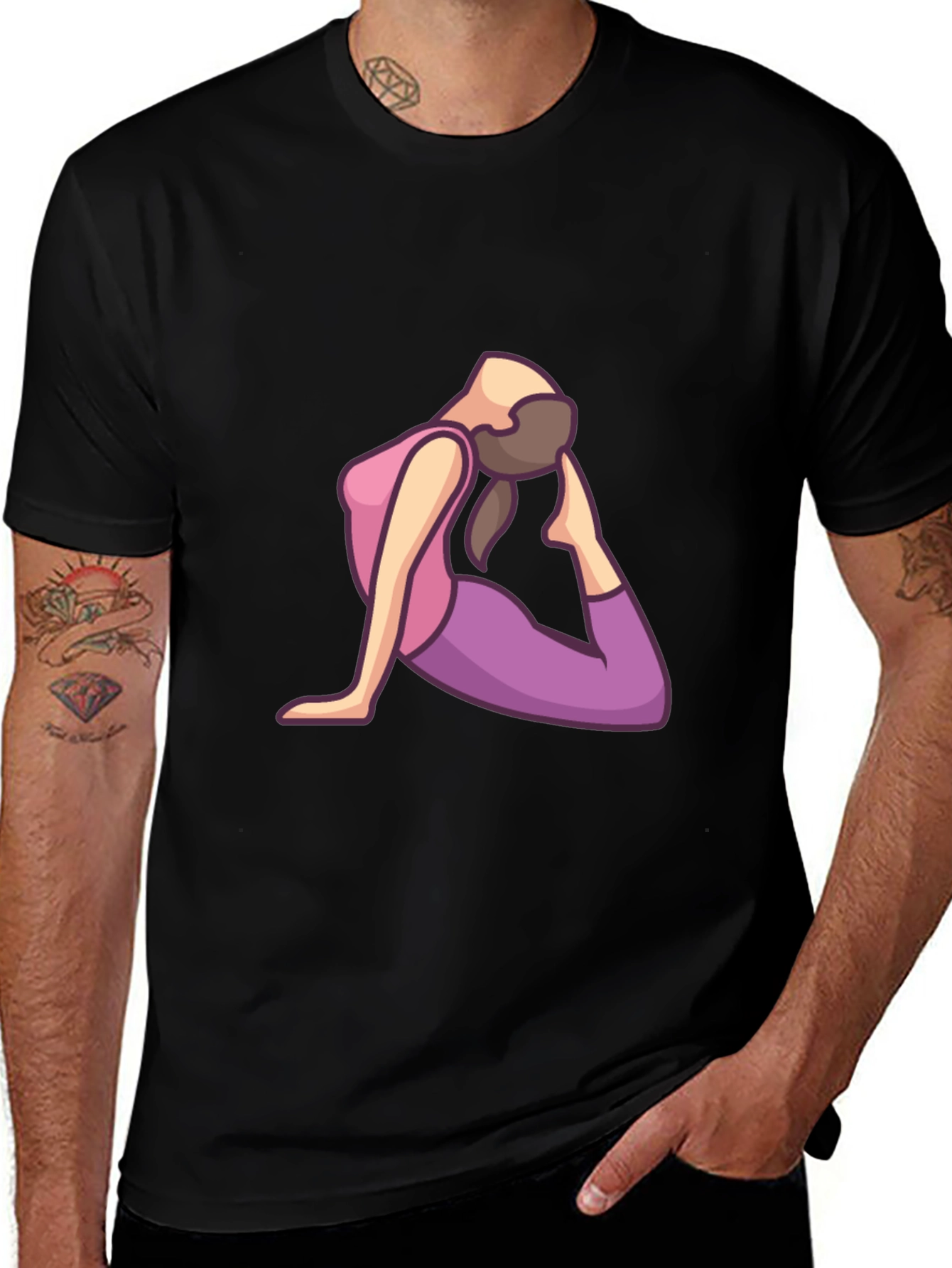 Yoga Pose Graphic Print Mens T-Shirt