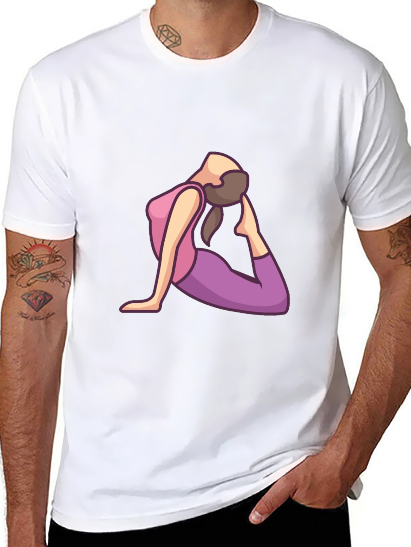 Yoga Pose Graphic Print Mens T-Shirt