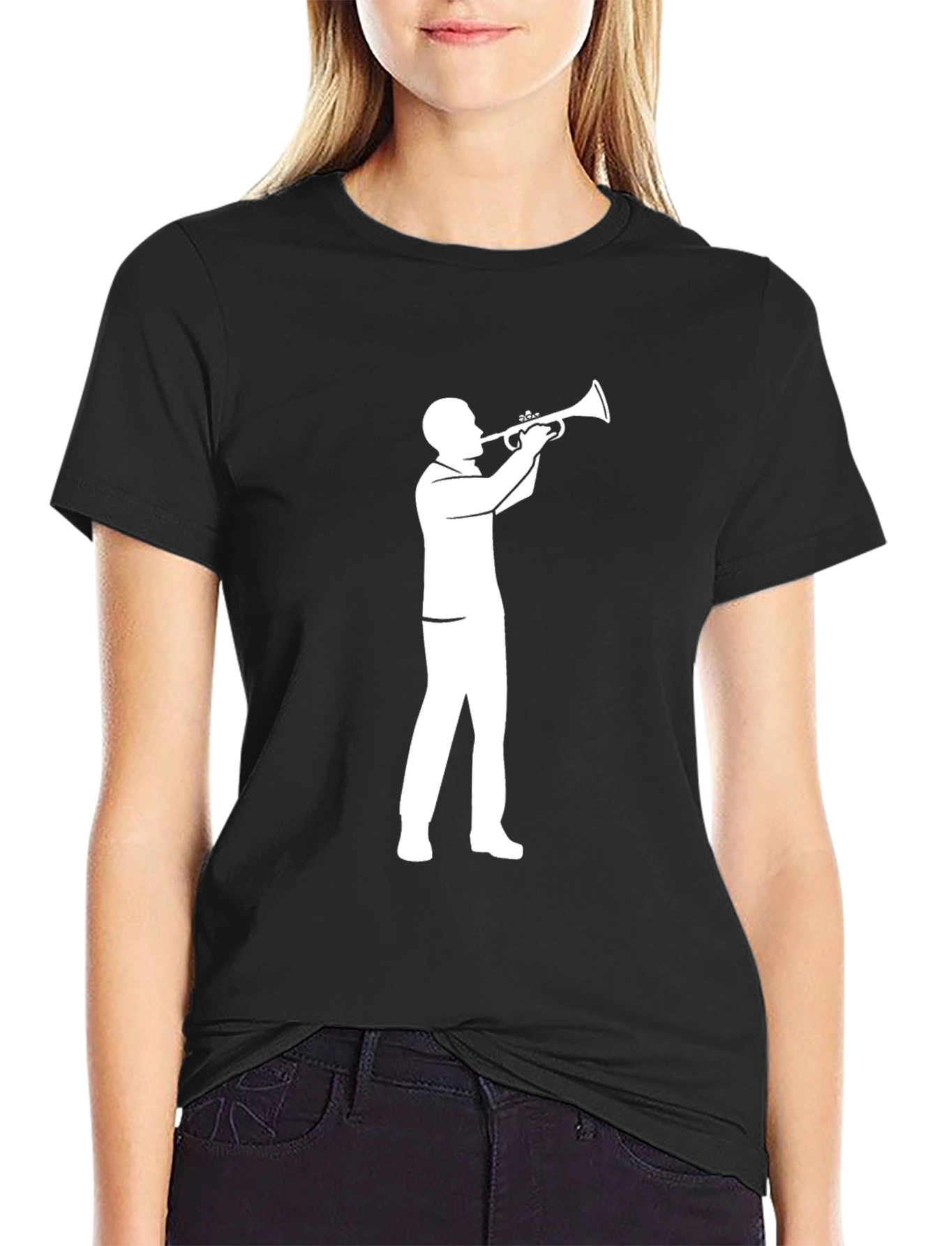 Trumpet Player Graphic Tee - Black