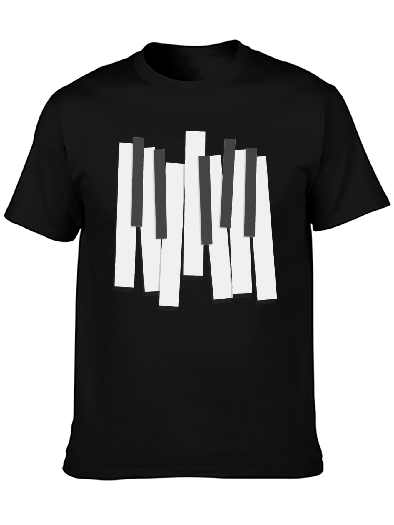 Piano Keys Graphic Print Black T-Shirt