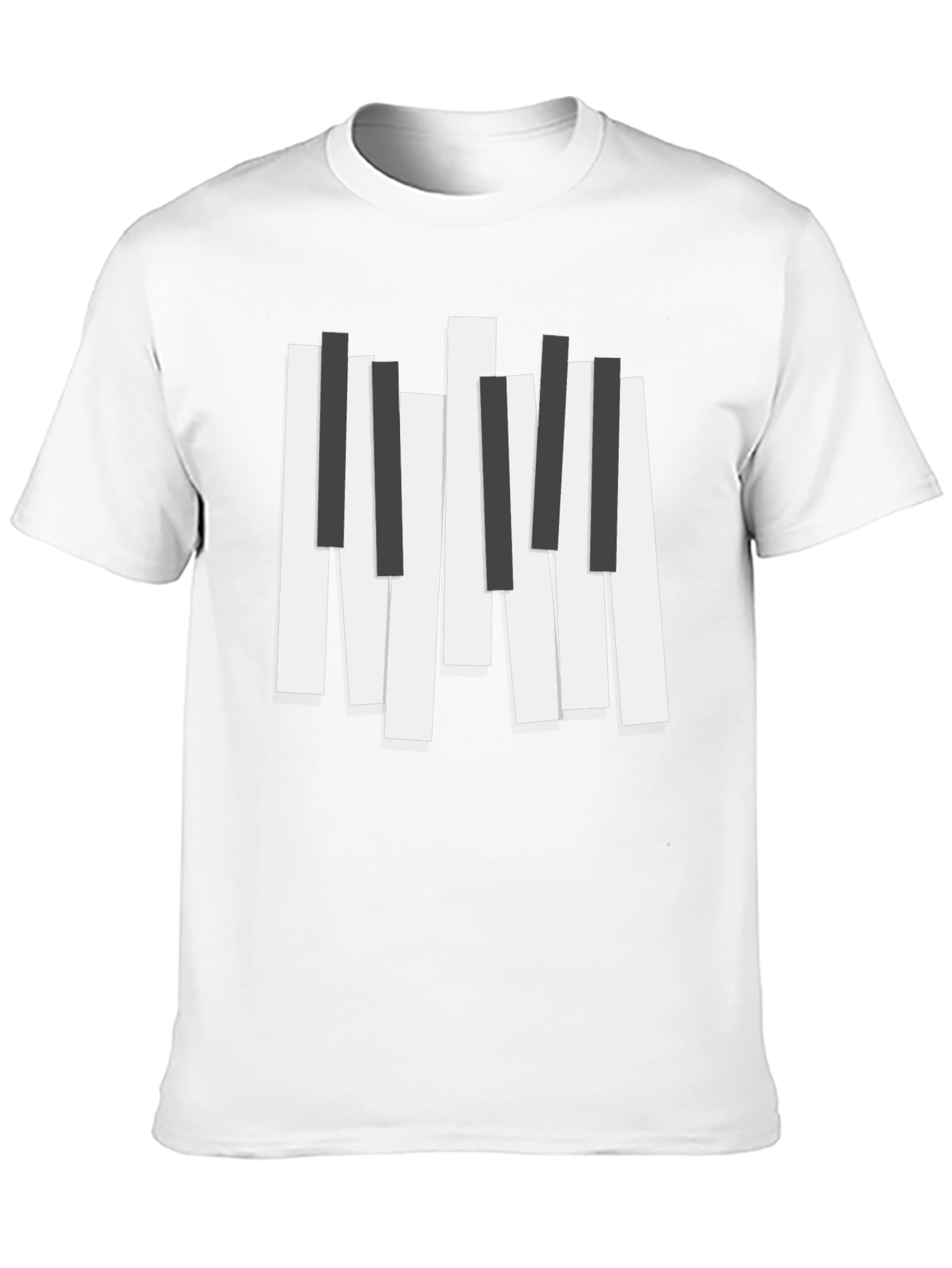 Piano Keys Graphic Print Black T-Shirt