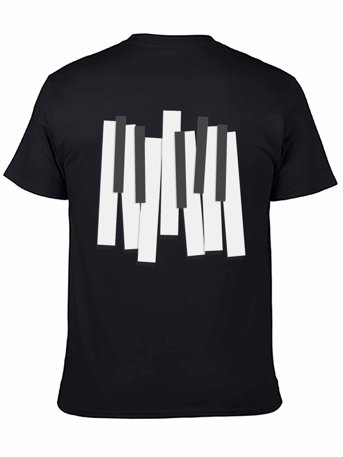 Piano Keys Graphic Print Black T-Shirt