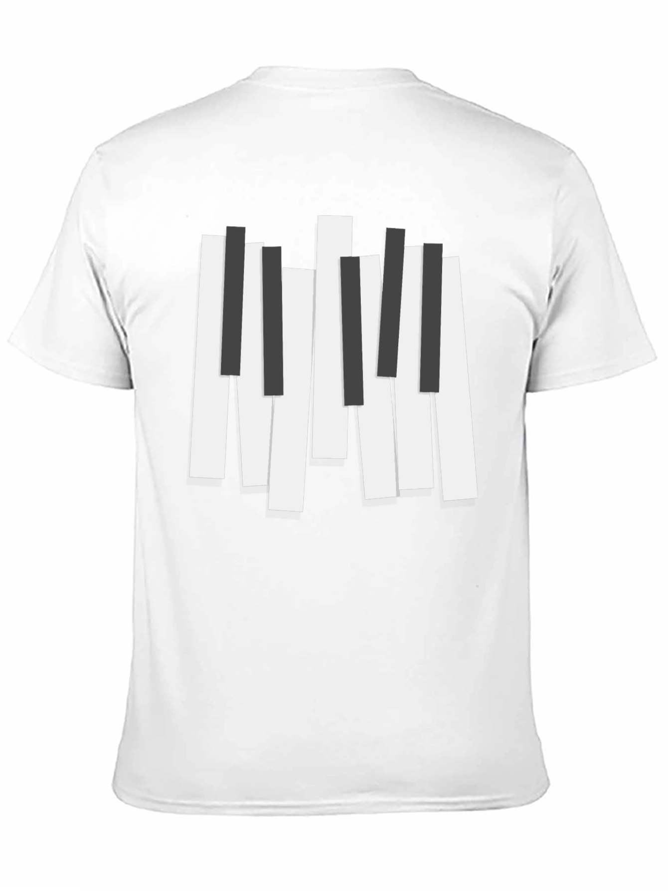 Piano Keys Graphic Print Black T-Shirt