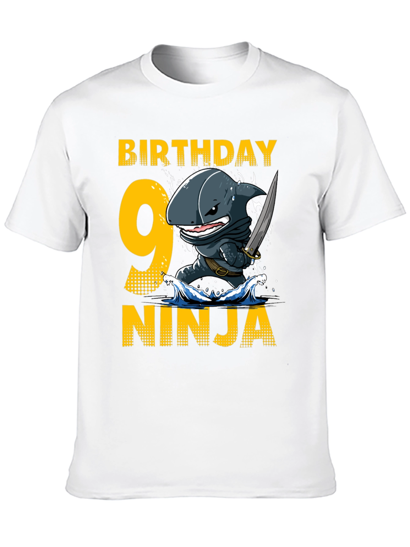 Birthday Shark Ninja T-Shirt - 9 Years Old