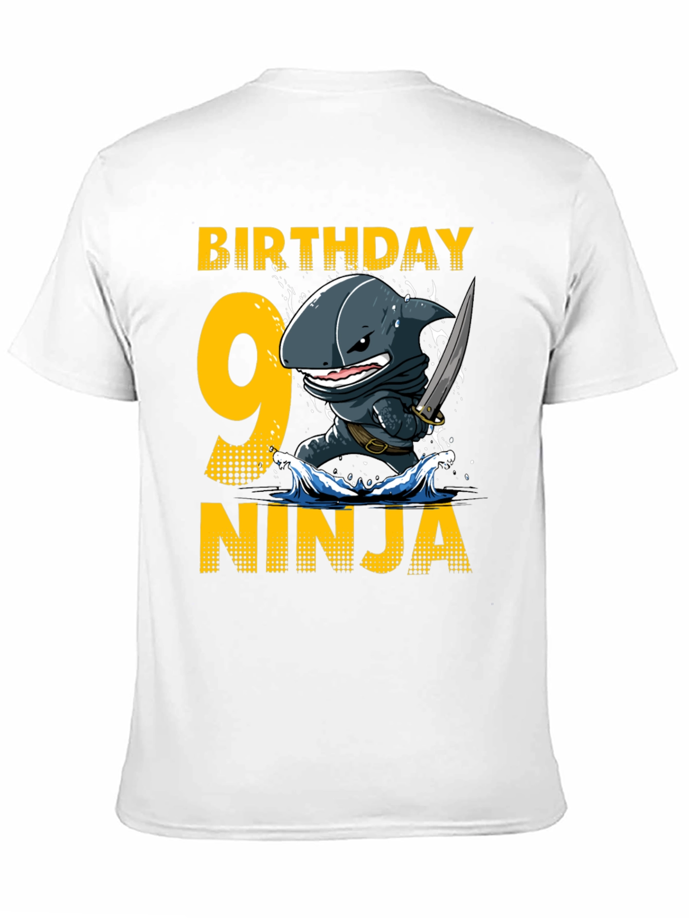 Birthday Shark Ninja T-Shirt - 9 Years Old