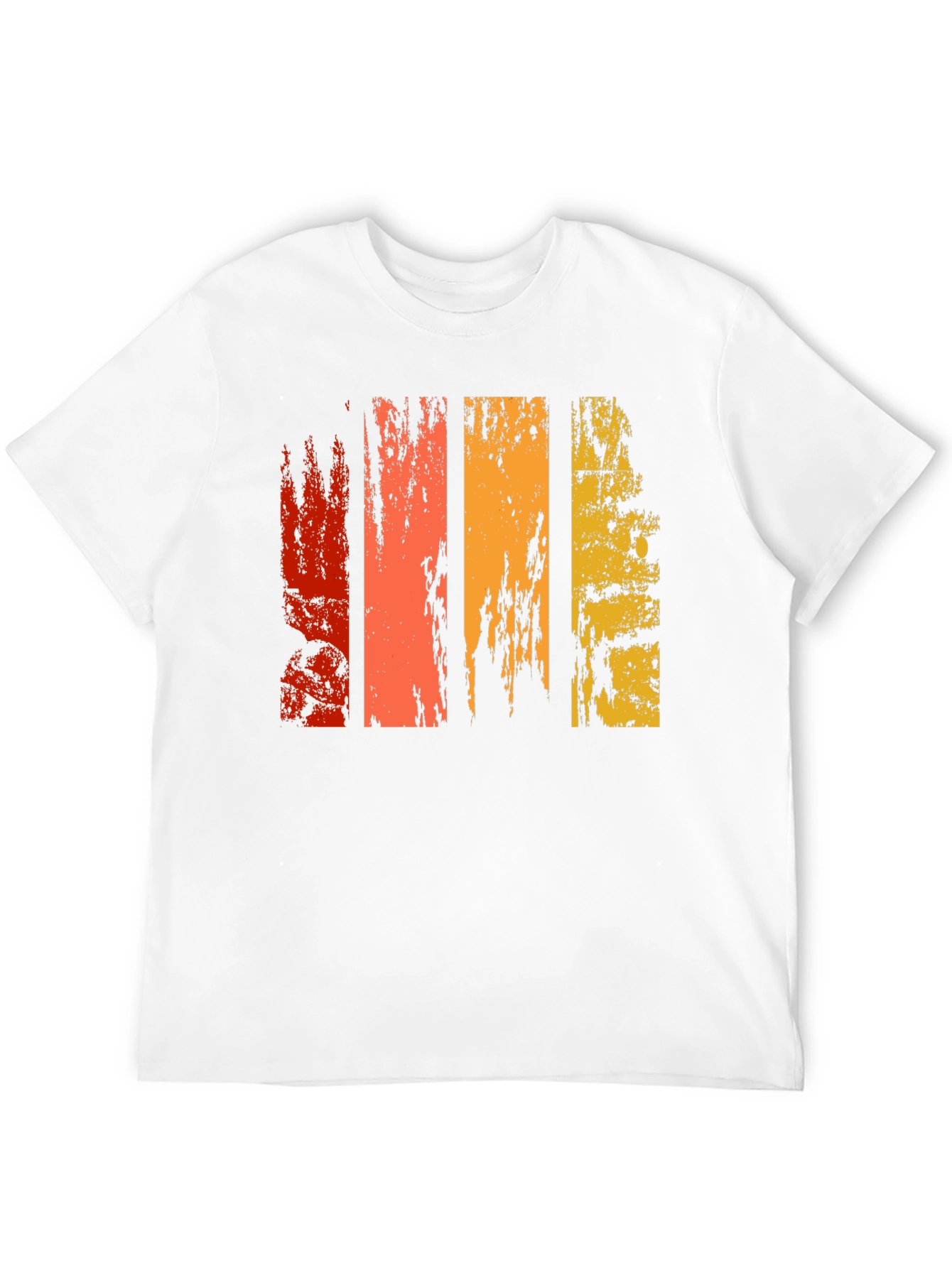 Retro Grunge Stripe Graphic Tee - Black