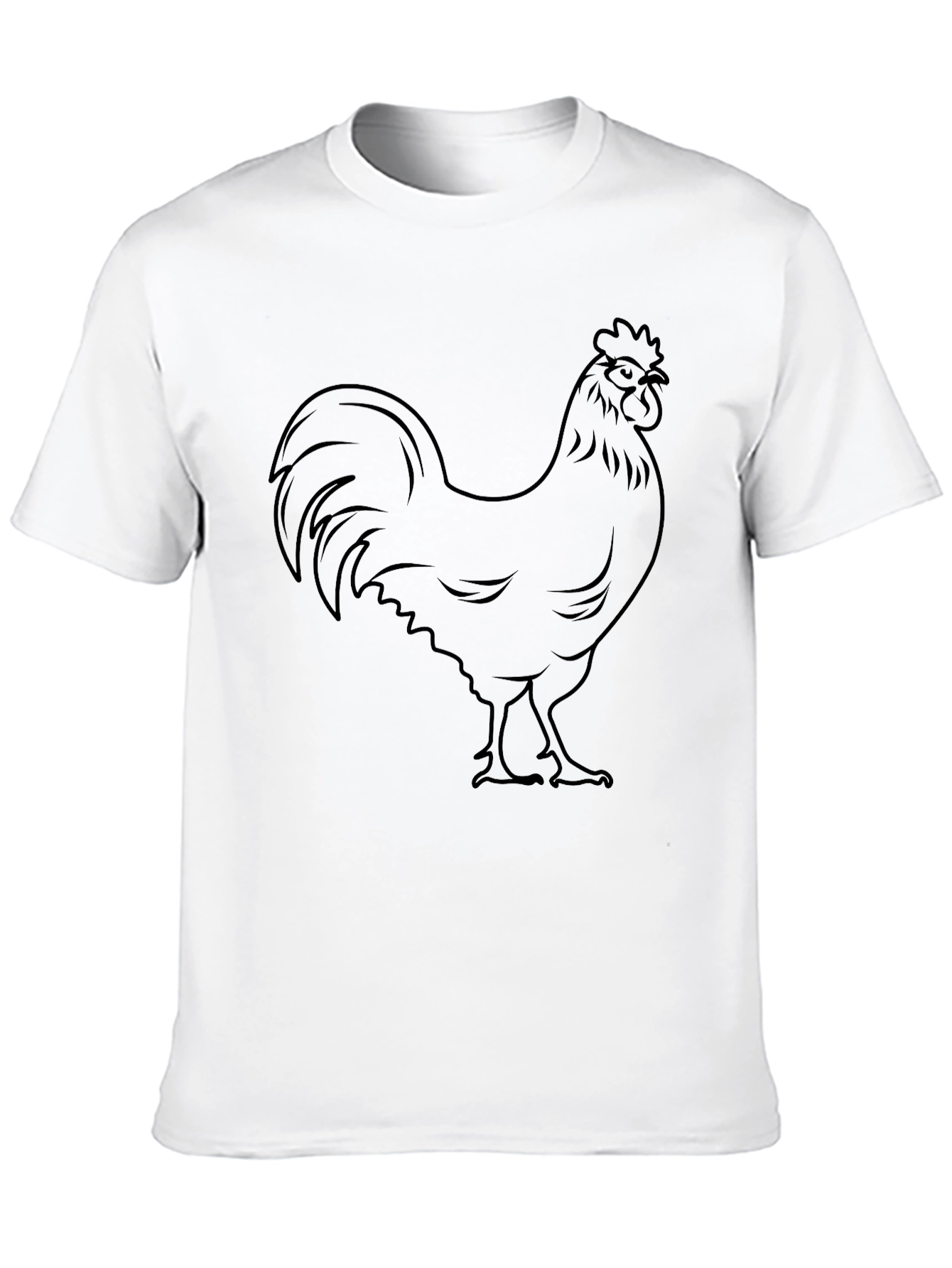 Black Rooster Graphic Tee - Mens Casual T-Shirt