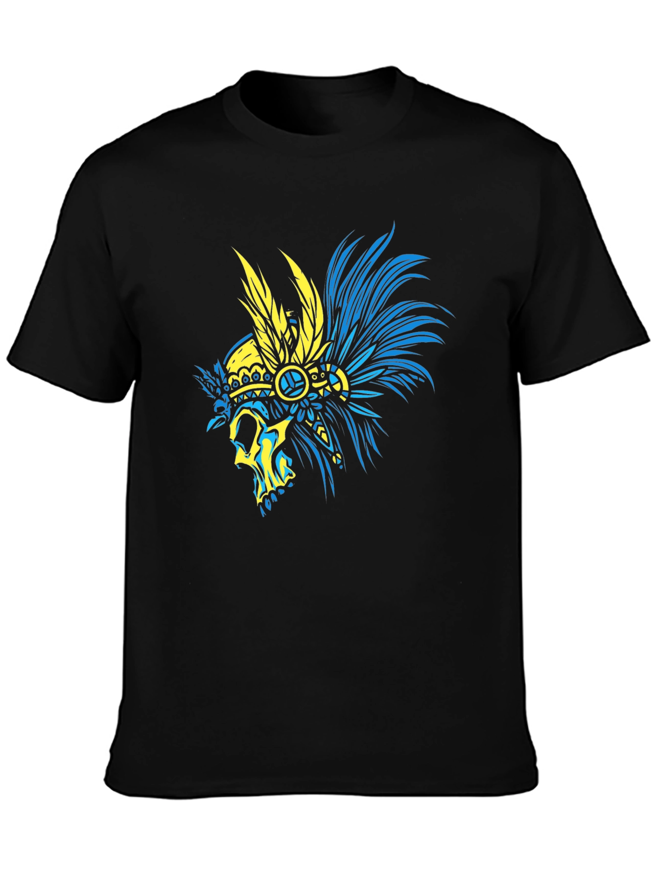 Skull Headdress Graphic T-Shirt - Black